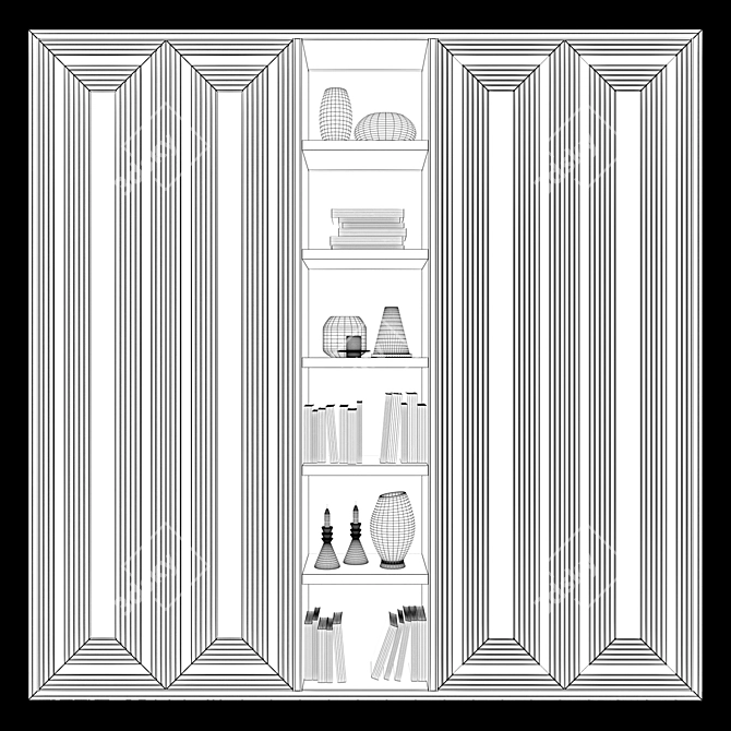 Art Deco Wardrobe: Custom-Made with Luxury Details 3D model image 4