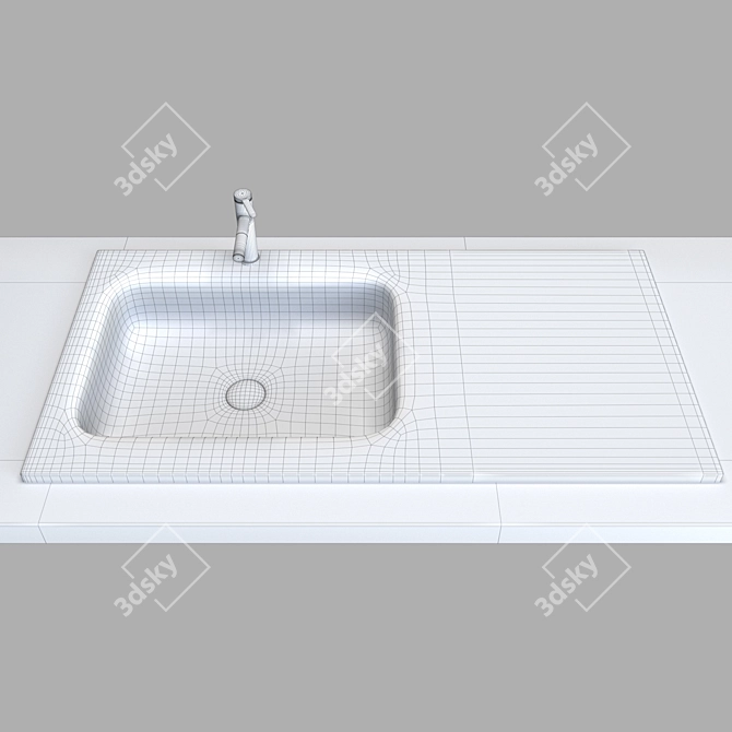 Flat Invoice Washbasin | 1000Х490 mm 3D model image 2