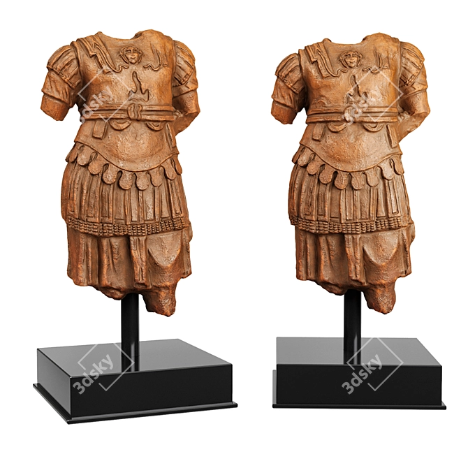 Imperial Torso Cuirass: Majestic Roman Emperor Statue 3D model image 1