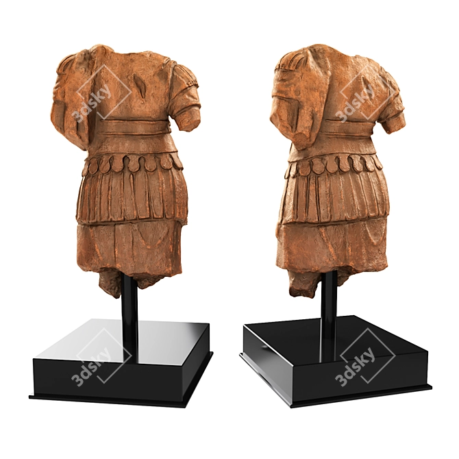 Imperial Torso Cuirass: Majestic Roman Emperor Statue 3D model image 4