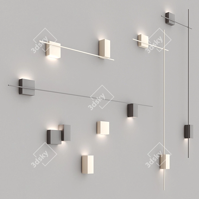 VIBIA Structural LED Wall Lamps: Modern Illumination Solution 3D model image 1