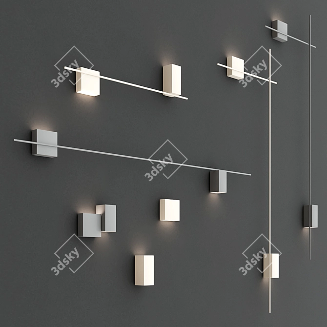 VIBIA Structural LED Wall Lamps: Modern Illumination Solution 3D model image 2