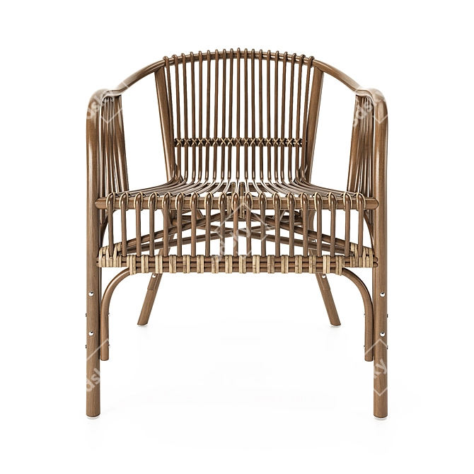 Stylish Rattan Chair: Comfort Meets Elegance 3D model image 2