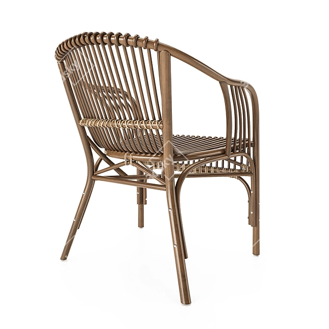 Stylish Rattan Chair: Comfort Meets Elegance 3D model image 3