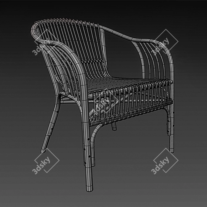 Stylish Rattan Chair: Comfort Meets Elegance 3D model image 4