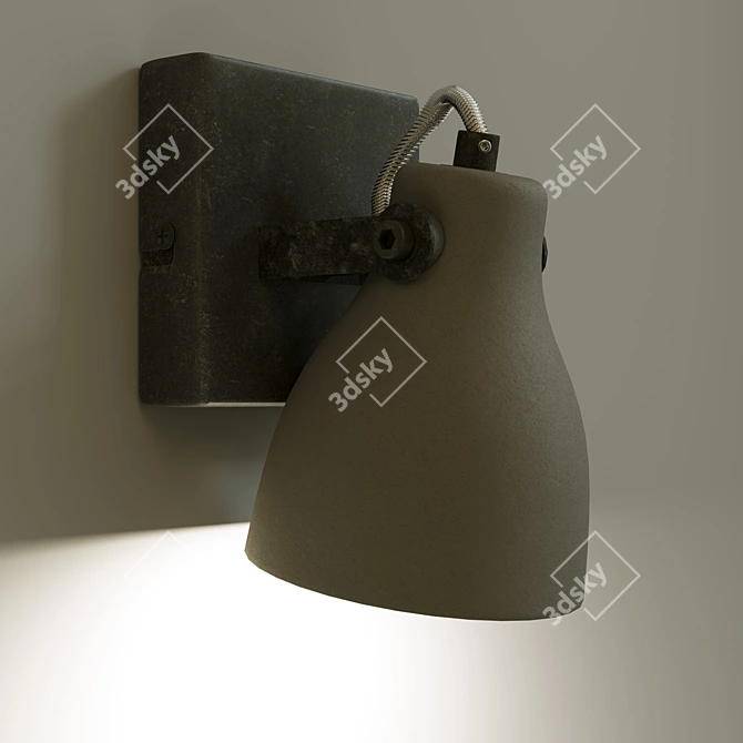 Modern Concrete Base Wall Lamp 3D model image 4