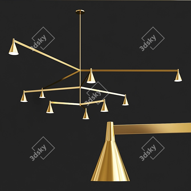 Elegant Luminance: Austere Chandelier 3D model image 2