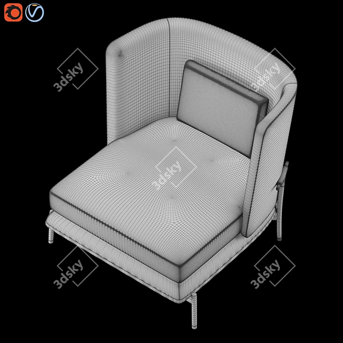 Luxury Comfort GAE Armchair 3D model image 4