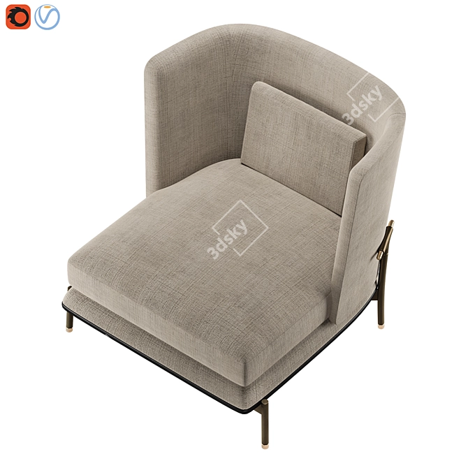 Luxury Comfort GAE Armchair 3D model image 5