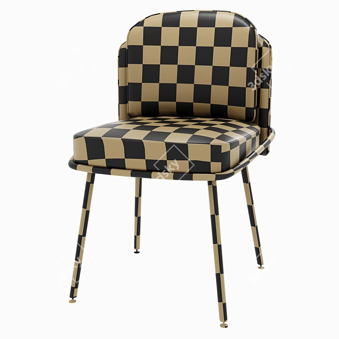 Elegant Bessie Dining Chair: Metal, Leather, Fabric 3D model image 7