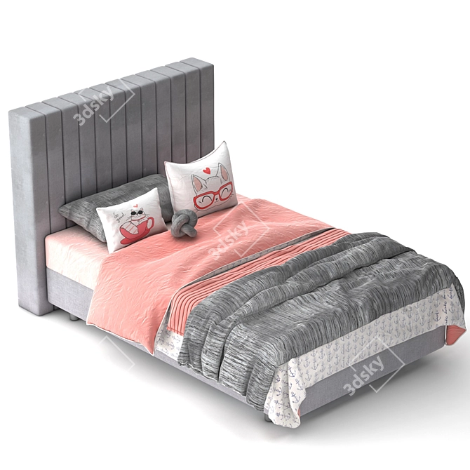Cozy Cat Blanket Bed Set 3D model image 4