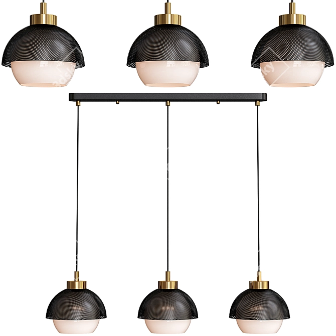 Eurosvet Nocciola Bronze Black Pendant Light 3D model image 1