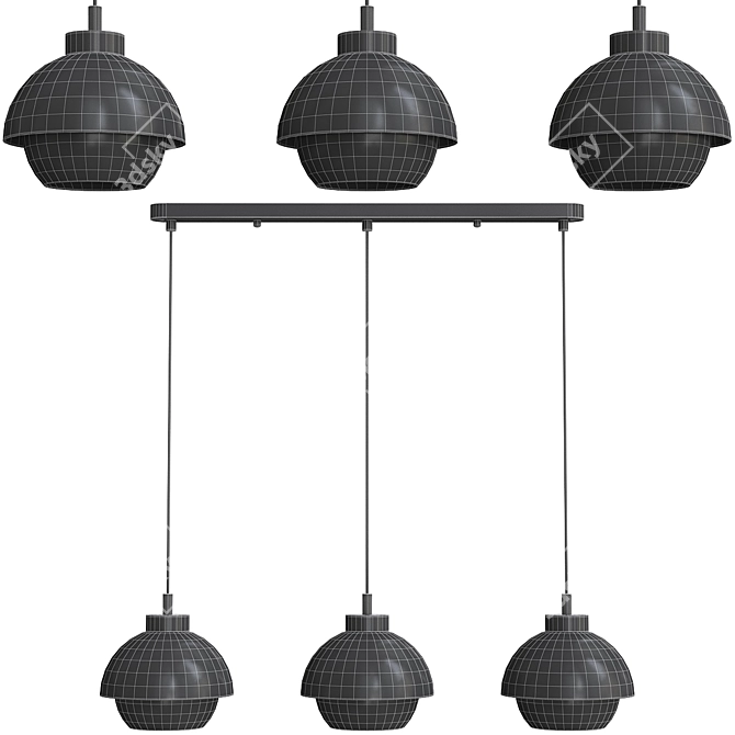 Eurosvet Nocciola Bronze Black Pendant Light 3D model image 2