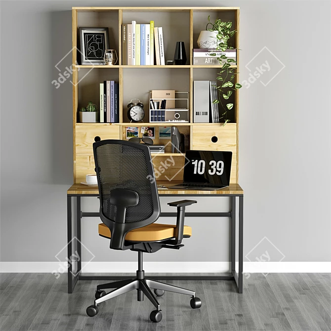 HIBA | Expandable Oak Writing Desk 3D model image 2