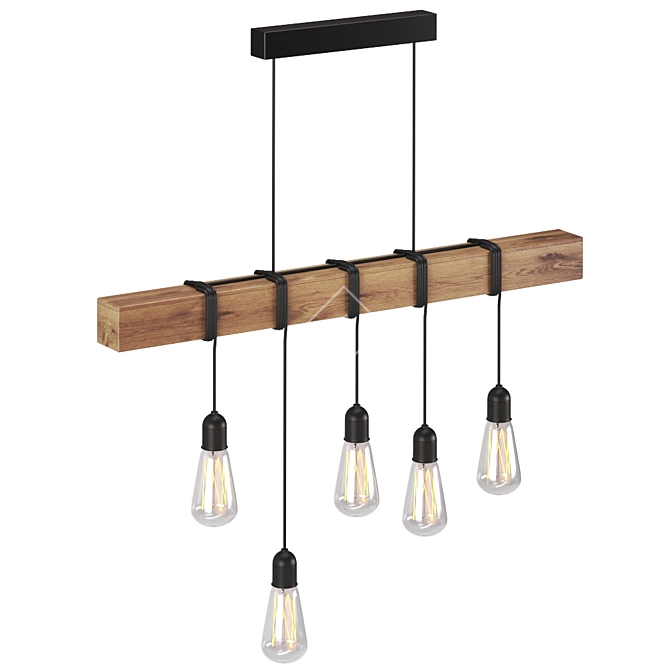 Industrial Loft Style Pendant Light 3D model image 1