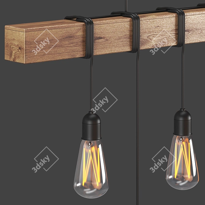 Industrial Loft Style Pendant Light 3D model image 3