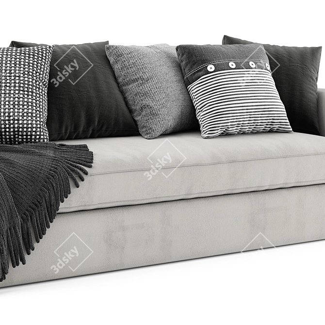 Meridiani Louis Small 2-Seater Sofa: Modern Minimalist Design 3D model image 3