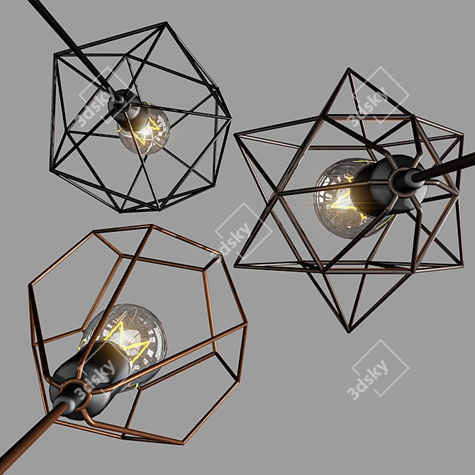 Versatile Pendant Lighting Trio 3D model image 3