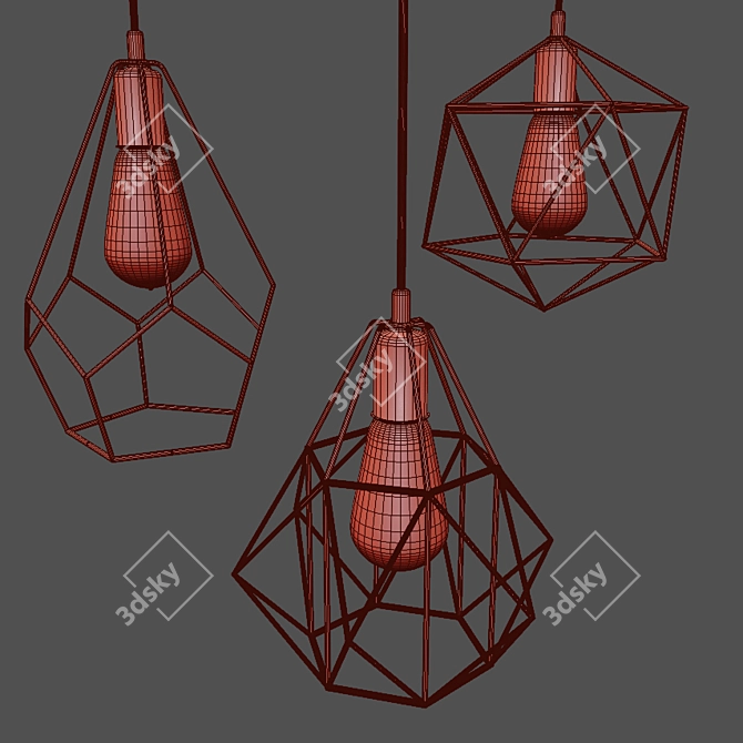 Versatile Pendant Lighting Trio 3D model image 4