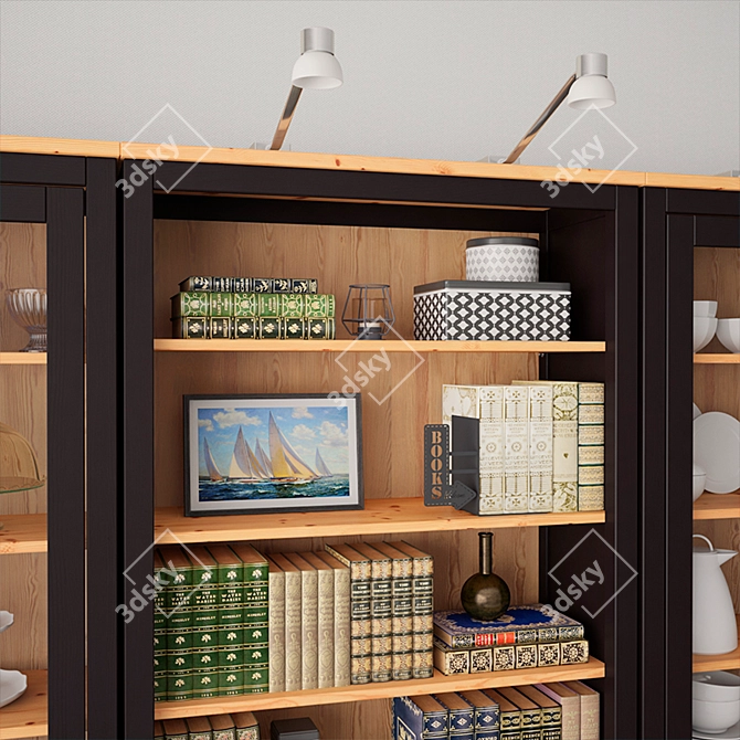 Ikea Hemnes Storage Combo: Stylish Organizer, Black-Brown 3D model image 8