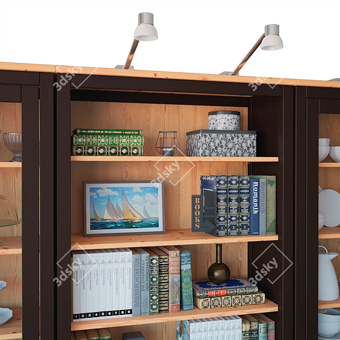 Ikea Hemnes Storage Combo: Stylish Organizer, Black-Brown 3D model image 20