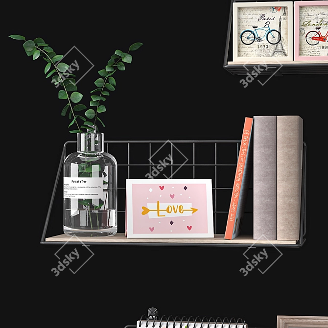 Elegant Wall Décor Shelf 3D model image 4