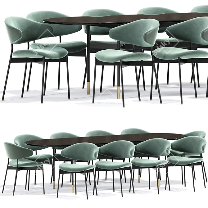 Elegant Luz Chair & Table 3D model image 1