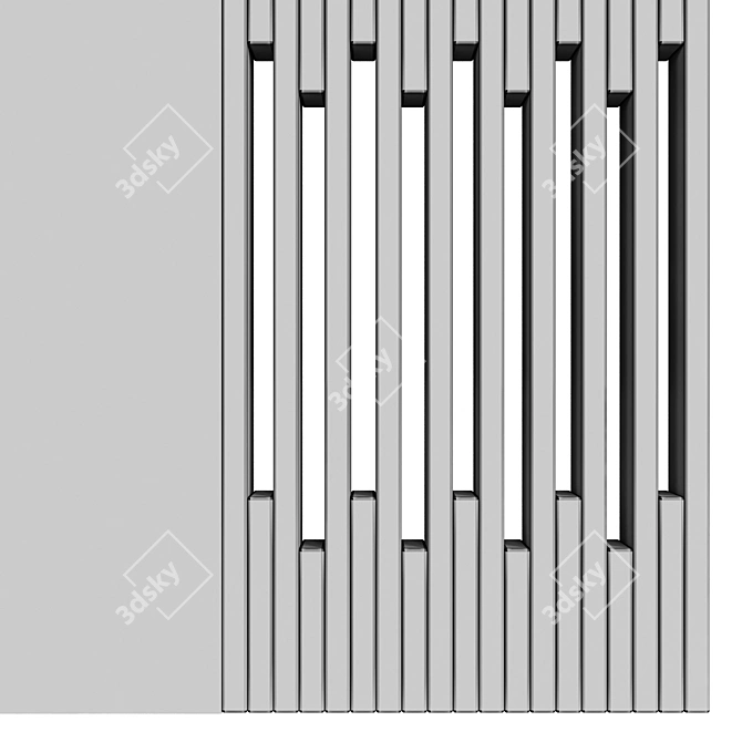 Title: Slatted Partition Panel 3D model image 4