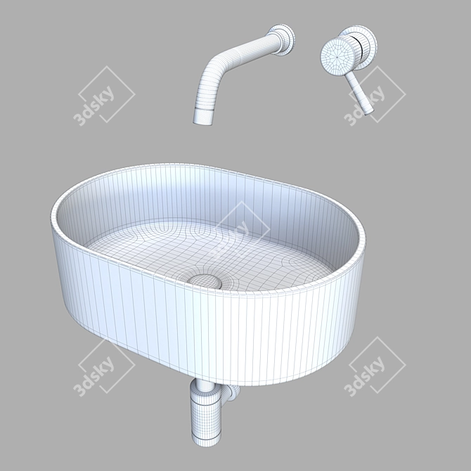 Title: Terrazzo B Washbasin 3D model image 3