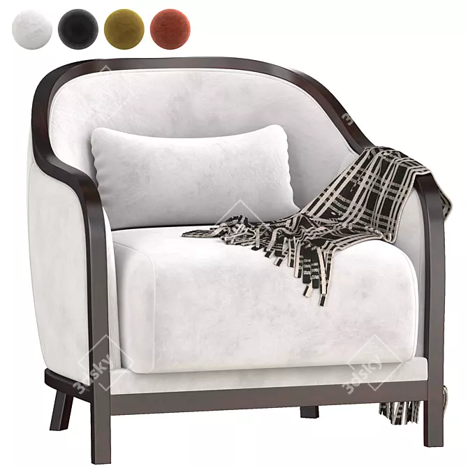 Elegant Charlotte Armchairs 3D model image 1