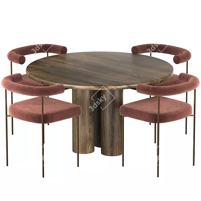 Modern Dining Set: 2015 Design 3D model image 1