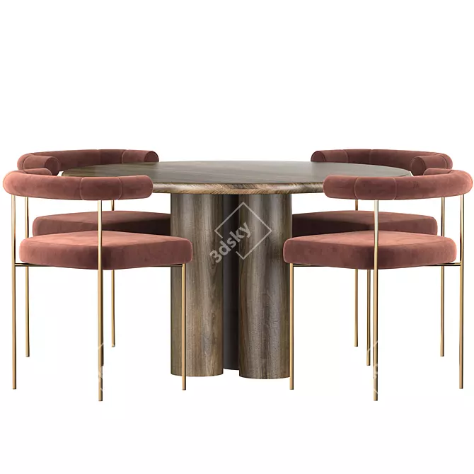 Modern Dining Set: 2015 Design 3D model image 2