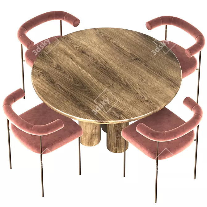 Modern Dining Set: 2015 Design 3D model image 3