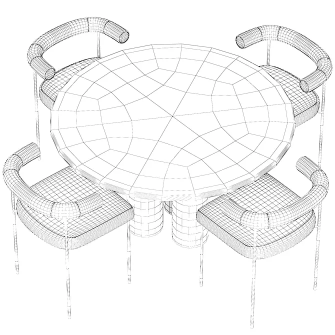 Modern Dining Set: 2015 Design 3D model image 4