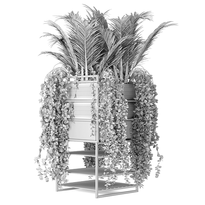 Rusty Concrete Pot Indoor Plants 3D model image 5