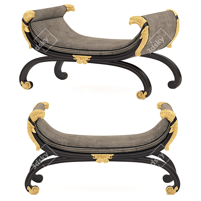 Regal Regency Style Bench 3D model image 1