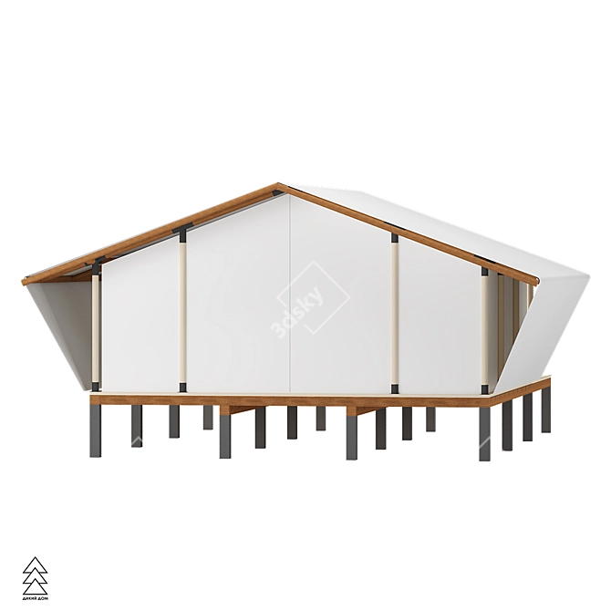 Wild House Family Tent: Spacious 6x6m Module 3D model image 3