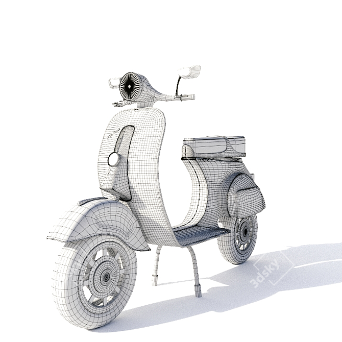 Vespa Classic: 5-Color Materials 3D model image 3