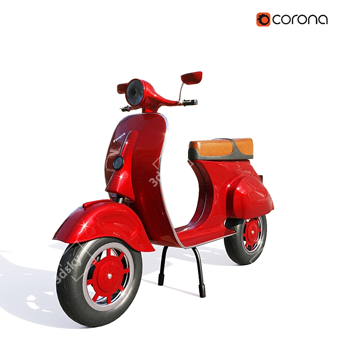 Vespa Classic: 5-Color Materials 3D model image 6