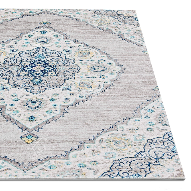 Vintage Blue Texture Rug Collection 3D model image 2