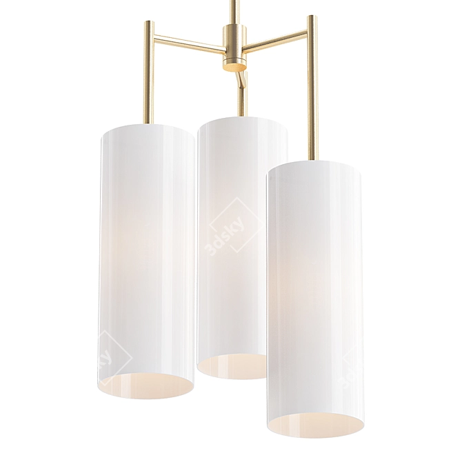 Elegant Brushed Brass Chandelier 3D model image 1