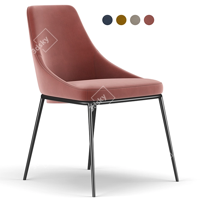 Elegant Ardi Dining Chair 3D model image 1