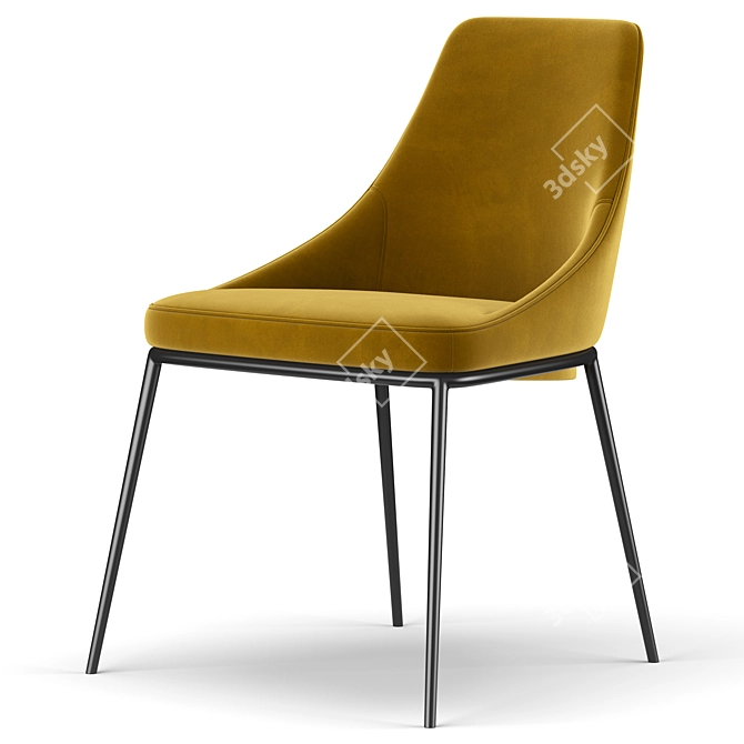 Elegant Ardi Dining Chair 3D model image 4