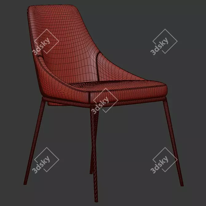 Elegant Ardi Dining Chair 3D model image 5
