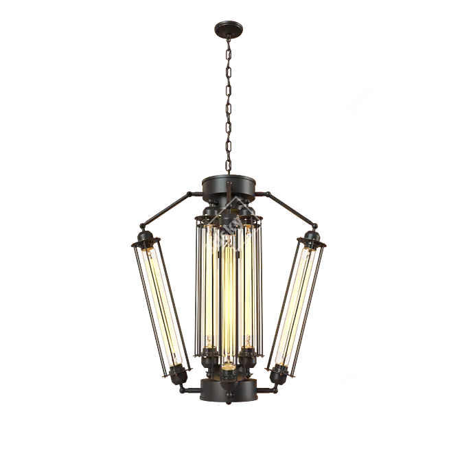 Loft IT Modern Black Metal Pendant Light 3D model image 1