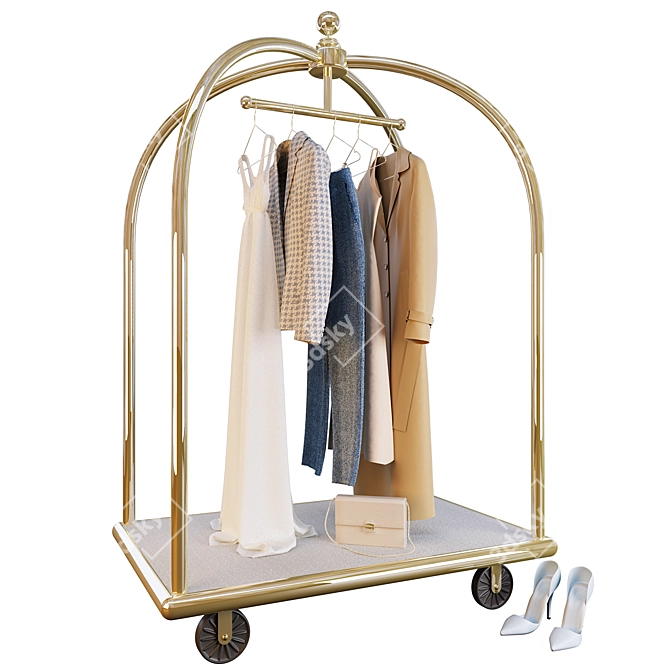 Polys 801203: Stylish Hotel Trolley 3D model image 1