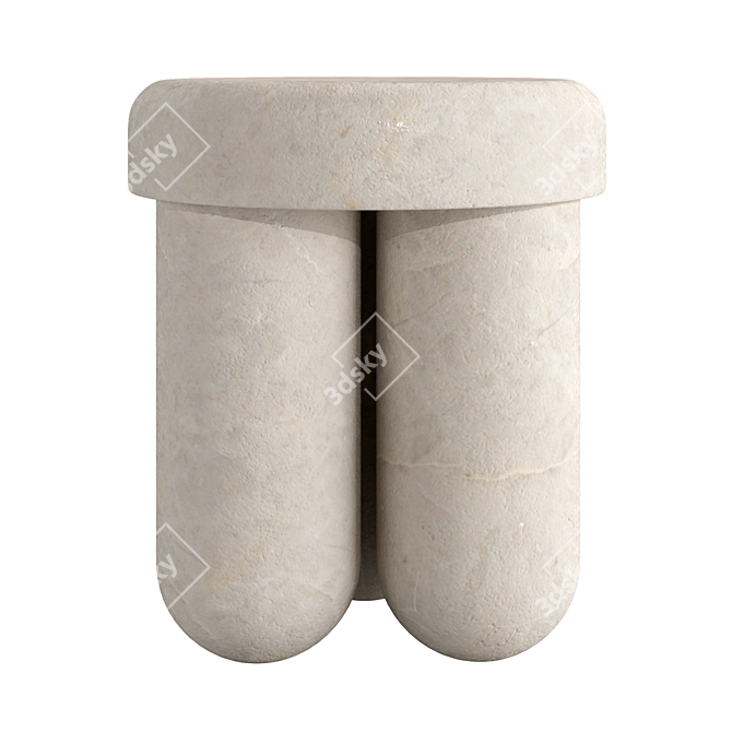 Travertine Orsetto 03 Stool 3D model image 1