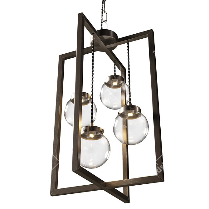 Chiswick 4-Light Pendant: Traditional Design, Modern Illumination 3D model image 2