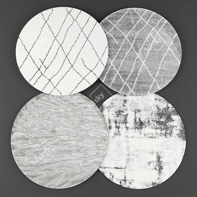 Modern Round Rugs: 1500mm Diameter 3D model image 1