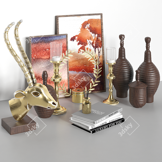 Elegant Decor Set: Unwrap Included 3D model image 2